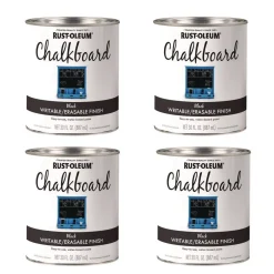 Rust-Oleum Chalkboard Paint, Matte Black, Quart Can, 4/Carton