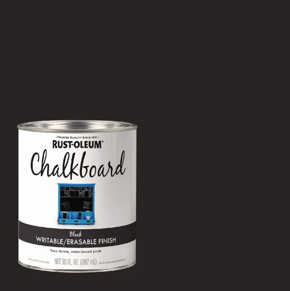 Rust-Oleum Chalkboard Paint, Matte Black, Quart Can, 4/Carton