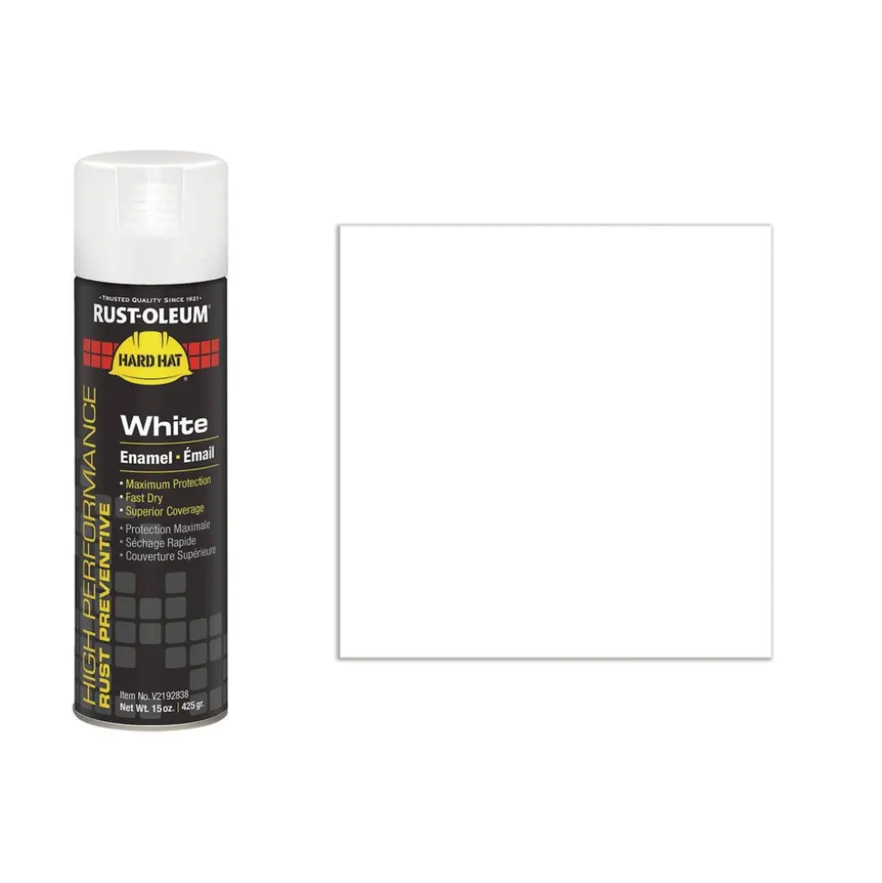 Rust-Oleum Hard Hat 15 oz. Aerosol Can High Performance V2100 System Rust Preventive Enamel Spray Paint - Flat White (6/Carton)