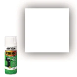 Rust-Oleum High Heat Enamel Spray Paint, Flat White, 12 oz Aerosol Can, 6/Carton