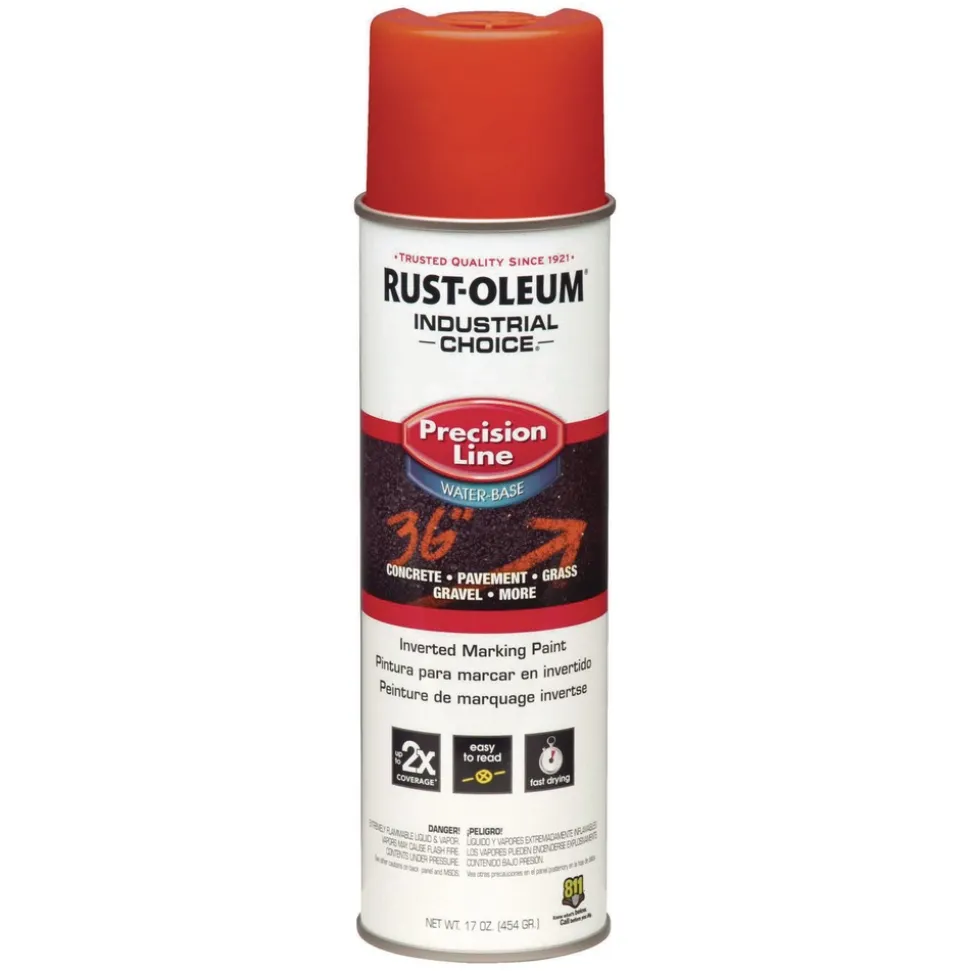Rust-Oleum Industrial Choice 20 oz. Aerosol Can Precision Line Marking Paint - Flat/Matte Orange (12/Carton)