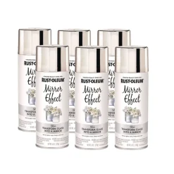 Rust-Oleum Specialty Mirror Effect Spray Paint, High Gloss Mirror, 6 oz Aerosol Can, 6/Carton