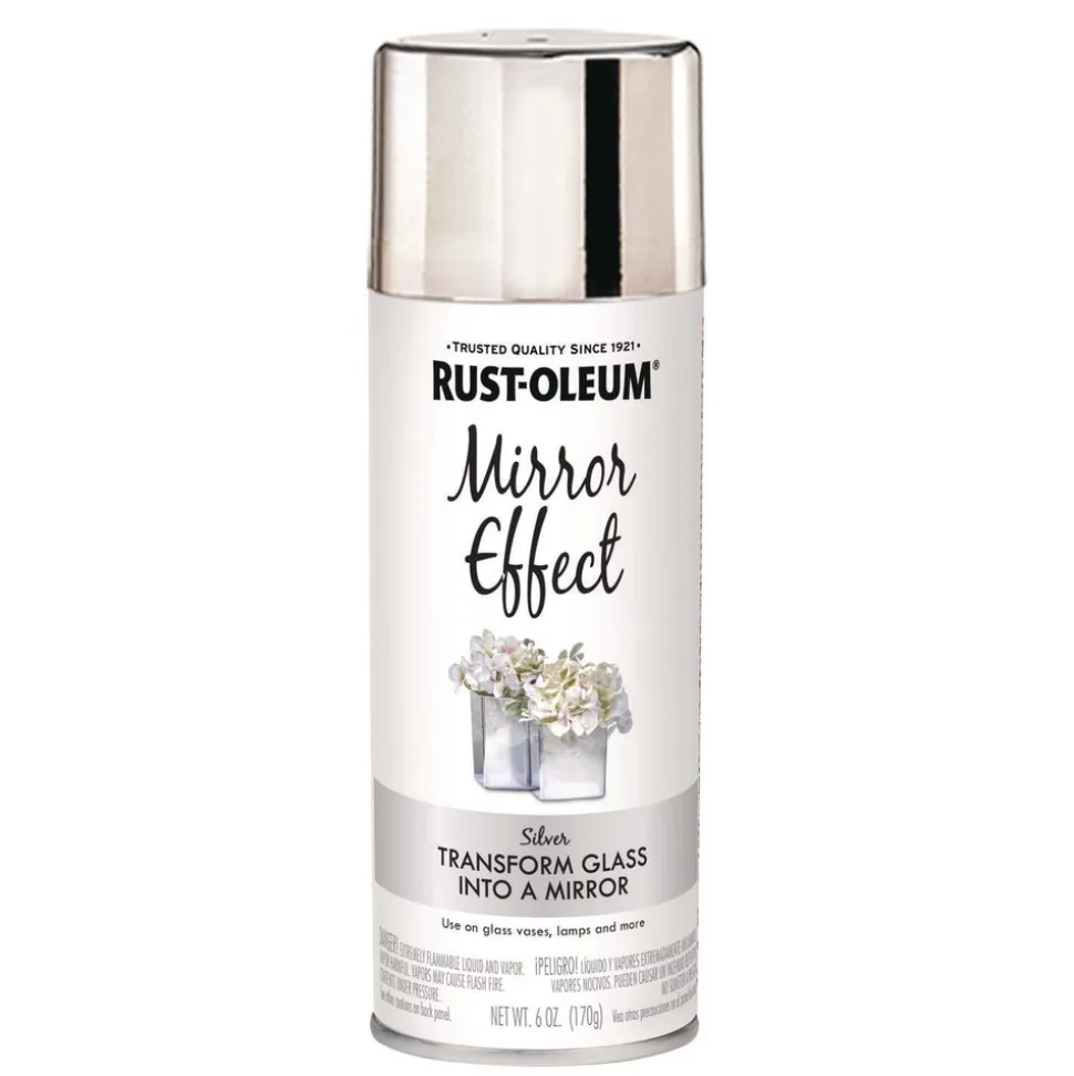 Rust-Oleum Specialty Mirror Effect Spray Paint, High Gloss Mirror, 6 oz Aerosol Can, 6/Carton