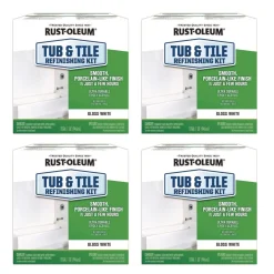Rust-Oleum Specialty Tub and Tile Refinishing Kit, Gloss White, Quart, 4 Kits/Carton