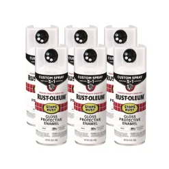 Rust-Oleum Stops Rust 5-in-1 Spray Paint, Gloss White, 12 oz Aerosol Can, 6/Carton