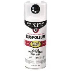 Rust-Oleum Stops Rust 5-in-1 Spray Paint, Gloss White, 12 oz Aerosol Can, 6/Carton