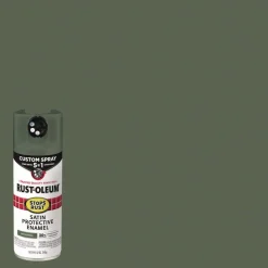Rust-Oleum Stops Rust 5-in-1 Spray Paint, Satin Earthy Green, 12 oz Aerosol Can, 6/Carton