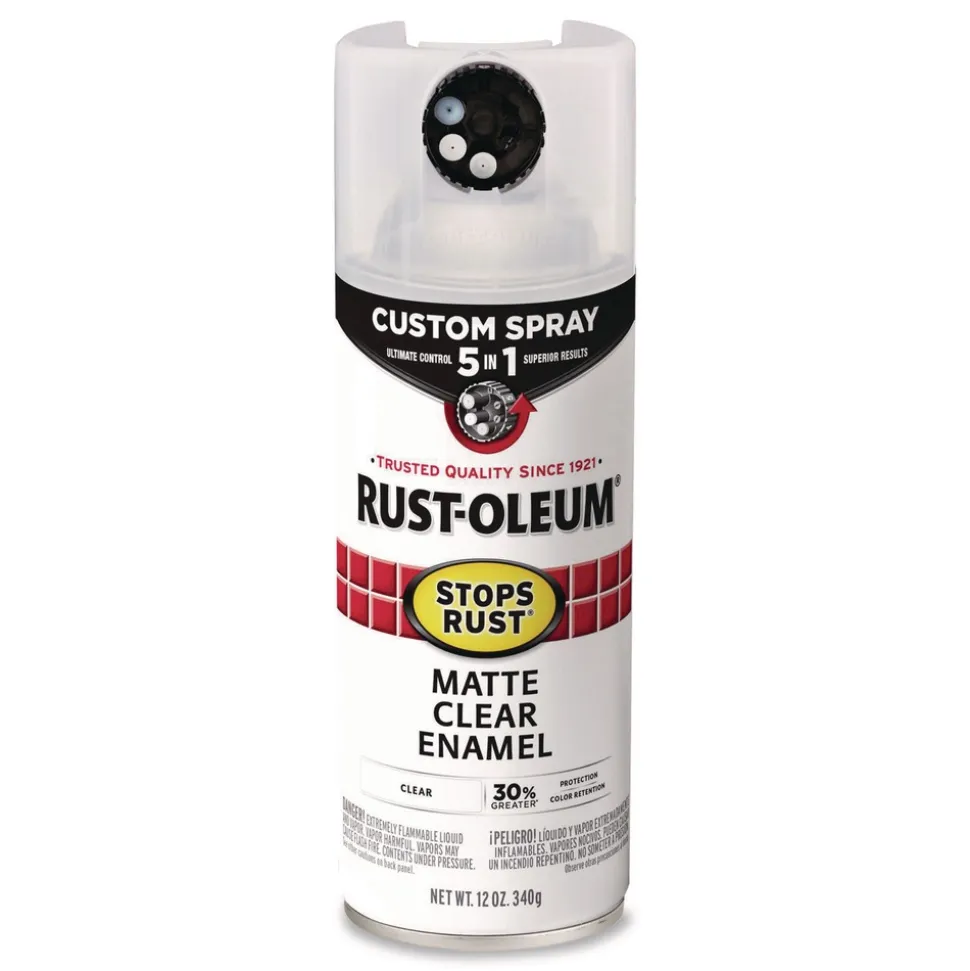 Rust-Oleum Stops Rust 5-in-1 Spray Paint, Matte Clear, 12 oz Aerosol Can, 6/Carton