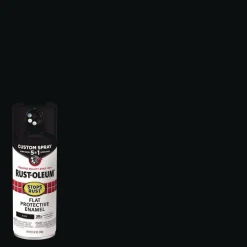 Rust-Oleum Stops Rust 5-in-1 Spray Paint, Flat Black, 12 oz Aerosol Can, 6/Carton