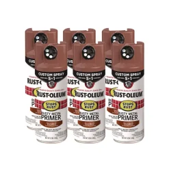 Rust-Oleum Stops Rust 5-in-1 Spray Paint, Rusty Metal, 12 oz Aerosol Can, 6/Carton