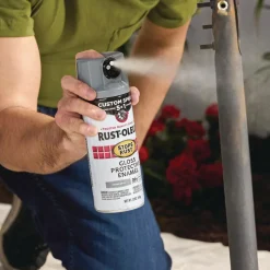Rust-Oleum Stops Rust 5-in-1 Spray Paint, Satin Coastal Gray, 12 oz Aerosol Can, 6/Carton