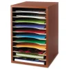 Safco 11 Compartments 10.63 in. x 11.88 in. x 16 in. Wood Desktop Literature Sorter - Cherry