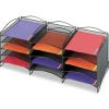 Safco 12 Compartments 30 in. x 12.75 in. x 11.25 in. Onyx Steel Mesh Literature Sorter - Black