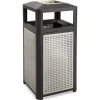 Safco 38 gal. Evos Series Steel Waste Container - Black