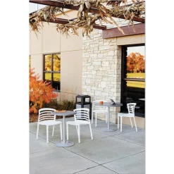 Safco 38 gal. Evos Series Steel Waste Container - Black