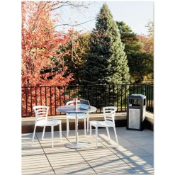 Safco 38 gal. Evos Series Steel Waste Container - Black