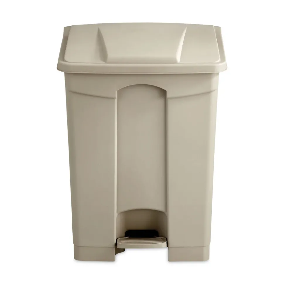 Safco 17 Gallon Large Capacity Plastic Step-On Receptacle - Tan