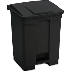 Safco 23 Gallon Large Capacity Plastic Step-On Receptacle - Black