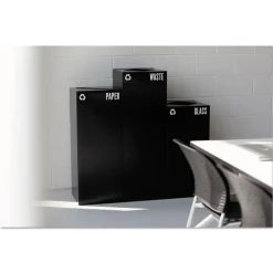 Safco 42 Gallon Public Square Paper -Recycling Receptacles - Black