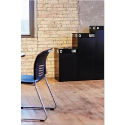 Safco 42 Gallon Public Square Paper -Recycling Receptacles - Black