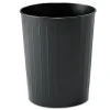 Safco 6 Gallon Round Steel Wastebaskets - Black