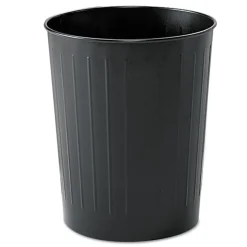 Safco 6 Gallon Round Steel Wastebaskets - Black
