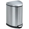 Safco 4 Gallon Stainless Steel Step-On Receptacle - Chrome/Black