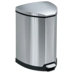 Safco 4 Gallon Stainless Steel Step-On Receptacle - Chrome/Black