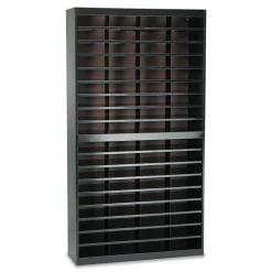 Safco 37.5 in. x 12.75 in. x 71 72 in. Compartments Steel/Fiberboard E-Z Stor Sorter - Black