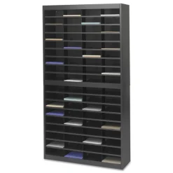Safco 37.5 in. x 12.75 in. x 71 72 in. Compartments Steel/Fiberboard E-Z Stor Sorter - Black