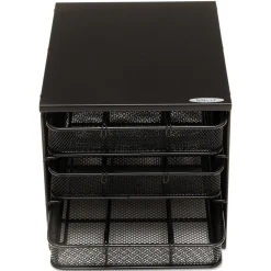Safco 11.5 in. x 8.25 in. x 8.25 in. 7 Compartments 3 Drawer Hospitality Organizer - Black