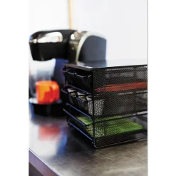 Safco 11.5 in. x 8.25 in. x 8.25 in. 7 Compartments 3 Drawer Hospitality Organizer - Black