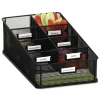 Safco 16 in. x 8.5 in. x 5.25 in. 7 Compartments Steel Mesh Onyx Breakroom Organizers - Black