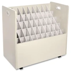 Safco 30.25 in. x 15.75 in. x 29.25 in. 50 Compartments Laminate Mobile Roll Files - Putty