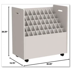 Safco 30.25 in. x 15.75 in. x 29.25 in. 50 Compartments Laminate Mobile Roll Files - Putty