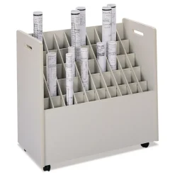 Safco 30.25 in. x 15.75 in. x 29.25 in. 50 Compartments Laminate Mobile Roll Files - Putty