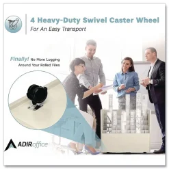 Safco 30.25 in. x 15.75 in. x 29.25 in. 50 Compartments Laminate Mobile Roll Files - Putty