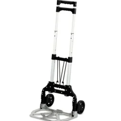 Safco 15.25 in. x 16 in. x 39 in. 110 lb Capacity Stow and Go Aluminum Cart