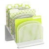 Safco 11.75 in. x 10.75 in. x 14 in. 8 Sections Letter to Legal Size Files Onyx Mesh Desk Organizer with Tiered Sections - White