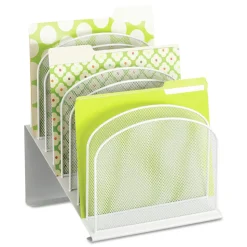 Safco 11.75 in. x 10.75 in. x 14 in. 8 Sections Letter to Legal Size Files Onyx Mesh Desk Organizer with Tiered Sections - White