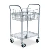 Safco 26.75 in. x 18.75 in. x 38.5 in. 1 Shelf 1 Bin Dual-Purpose Wire Mail and Filing Cart - Metallic Gray
