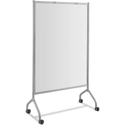Safco 42 in. x 21.5 in. x 72 in. Impromptu Magnetic Whiteboard Collaboration Screen - Gray/White