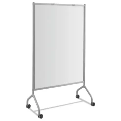 Safco 42 in. x 21.5 in. x 72 in. Impromptu Magnetic Whiteboard Collaboration Screen - Gray/White