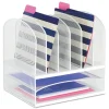 Safco 13.25 in. x 11.5 in. x 13 in. Letter Size Files Onyx Mesh Desk Organizer with 2 Horizontal and 6 Upright Sections - White