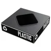 Safco 15.25 in. x 15.25 in. x 2 in. Public Square Recycling Container Lid - Black