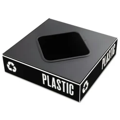 Safco 15.25 in. x 15.25 in. x 2 in. Public Square Recycling Container Lid - Black