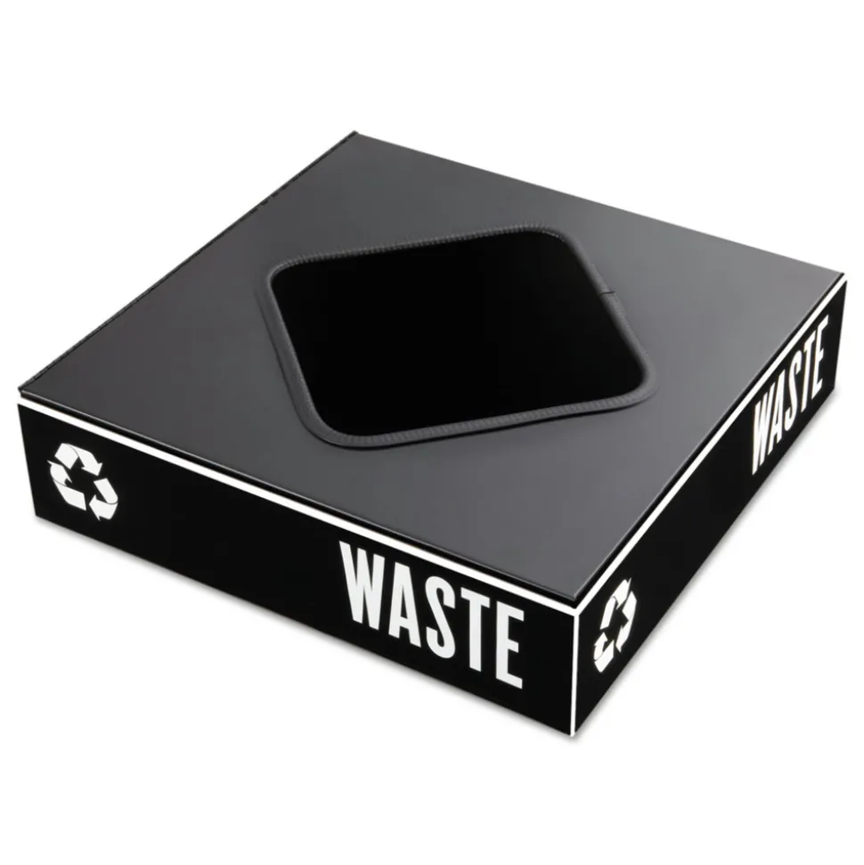 Safco 15.25 in. x 15.25 in. x 2 in. Public Square Recycling Container Lid - Black