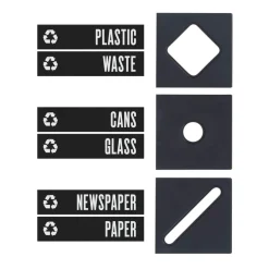 Safco 15.25 in. x 15.25 in. x 2 in. Public Square Recycling Container Lid - Black