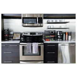 Safco 6 in. x 6 in. x 18 in. Steel Mesh 3 Compartments Onyx Breakroom Organizers - Black