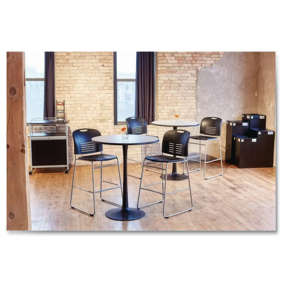 Safco 6 in. x 6 in. x 18 in. Steel Mesh 3 Compartments Onyx Breakroom Organizers - Black